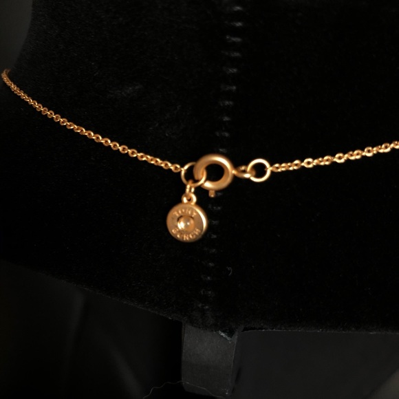 Gold Delicate Logo Choker Pendant Necklace - Picture 4 of 8